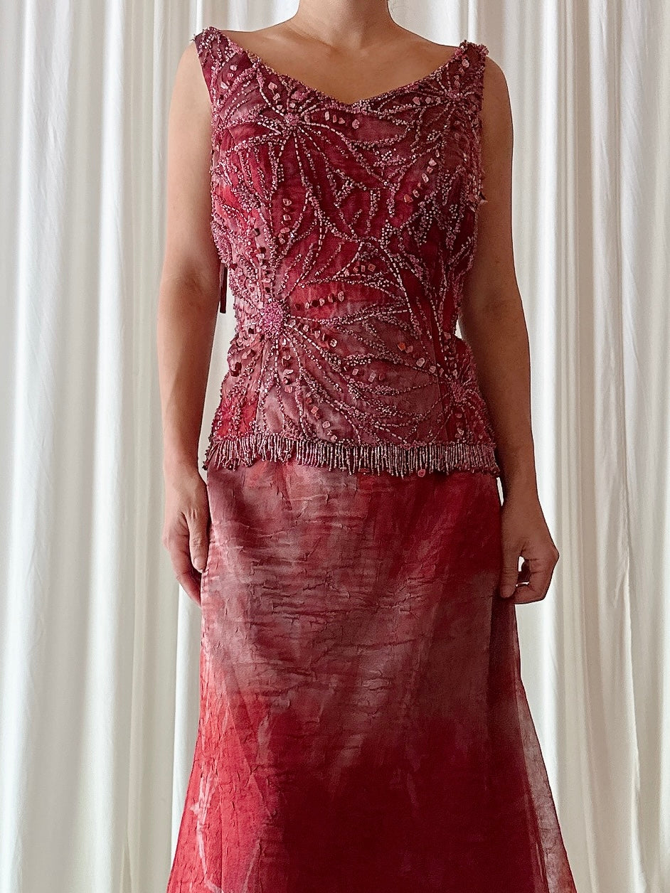 Vintage Musani Couture Red 2 Piece Set - IT 46