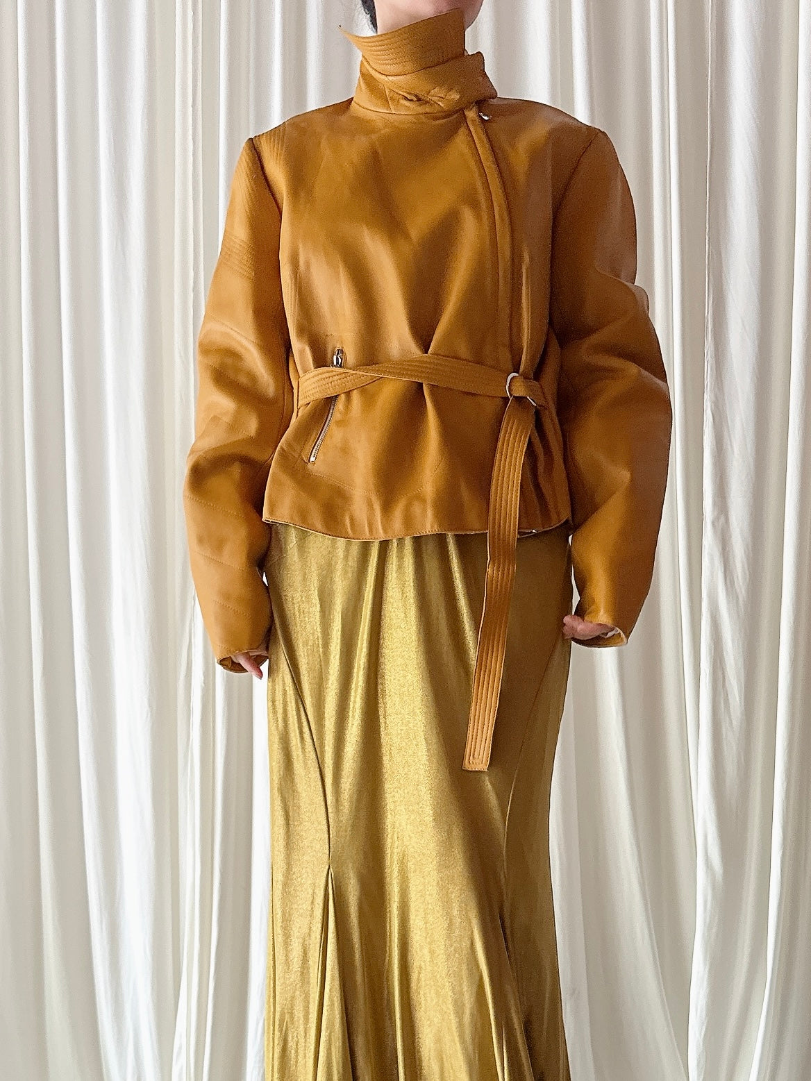 Vintage Mustard 100% Leather Jacket - M