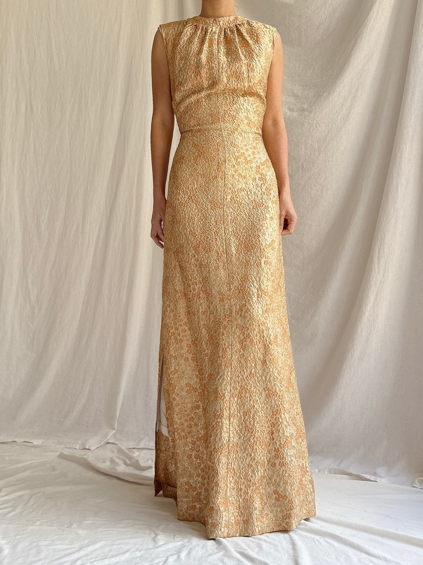 1960s Lurex Brocade Gown - S/M