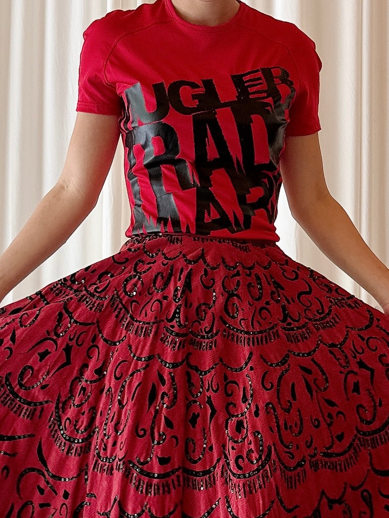Vintage Mugler Trademark Red T-Shirt - S