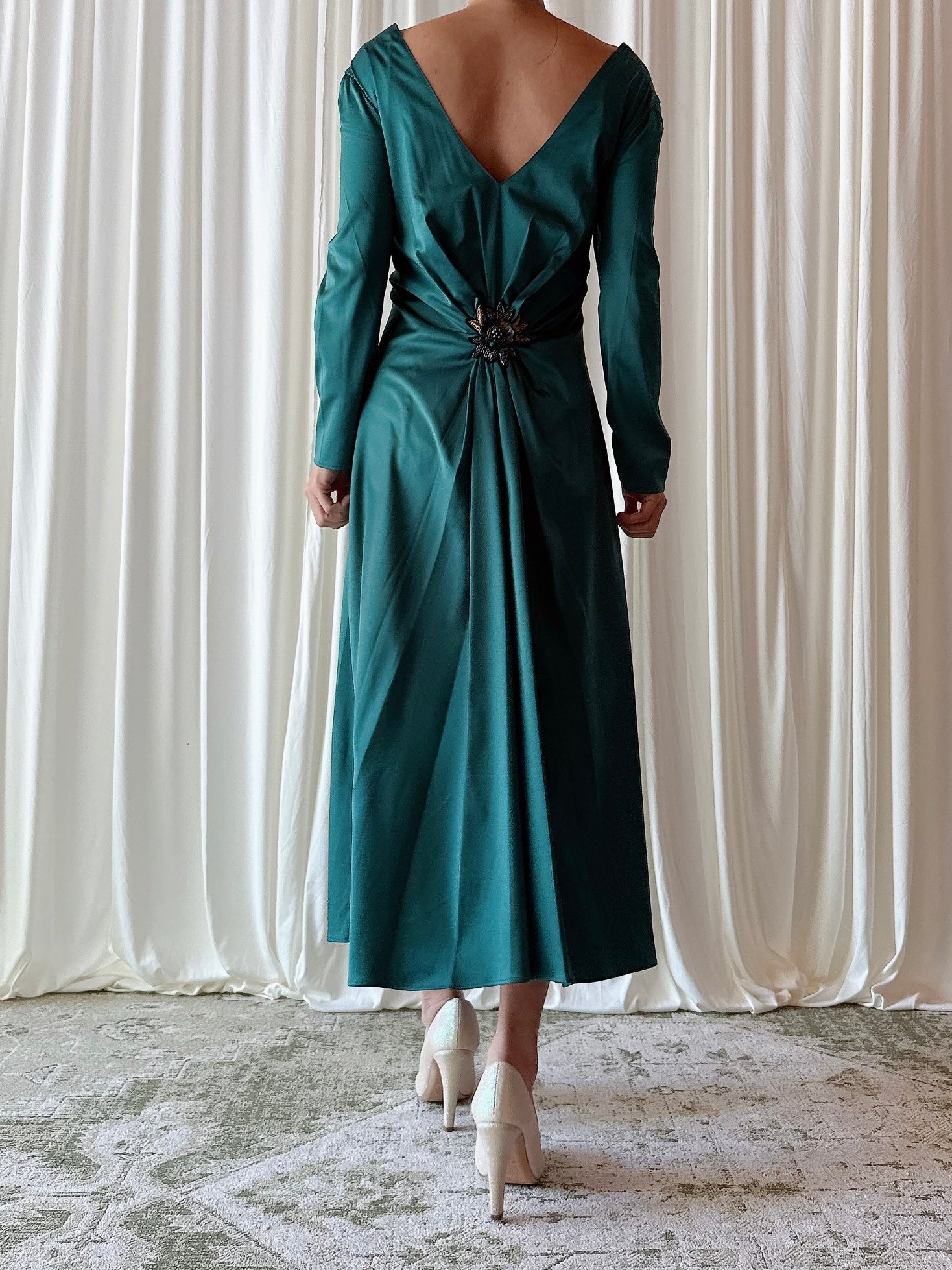 Vintage Futura Green Dress - Size 44