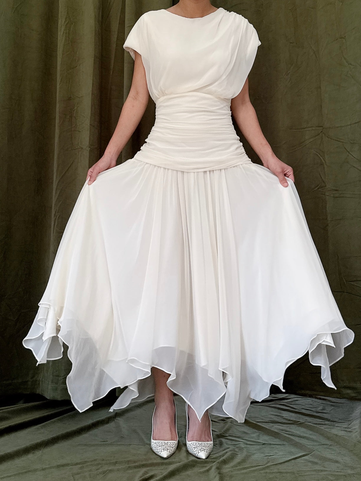 Vintage Handkerchief Hem Dress - S
