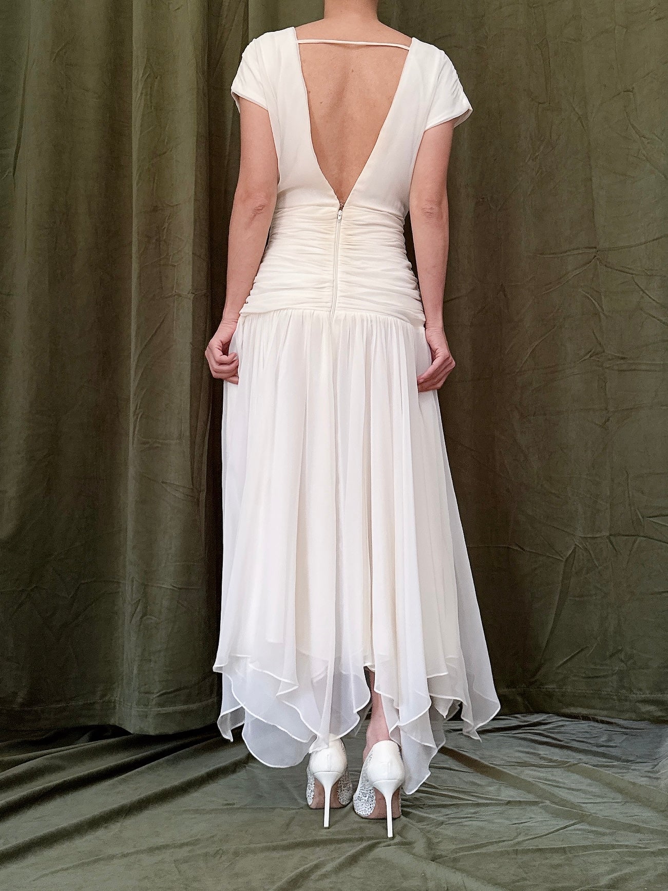 Vintage Handkerchief Hem Dress - S