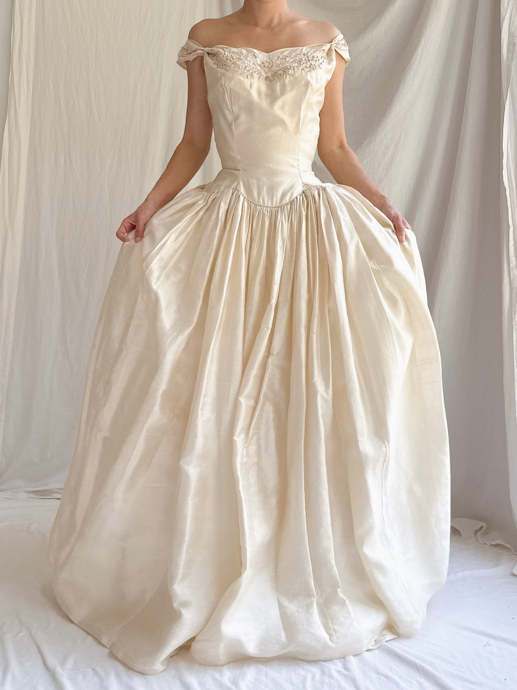 Vintage Raw Silk Gown - XS