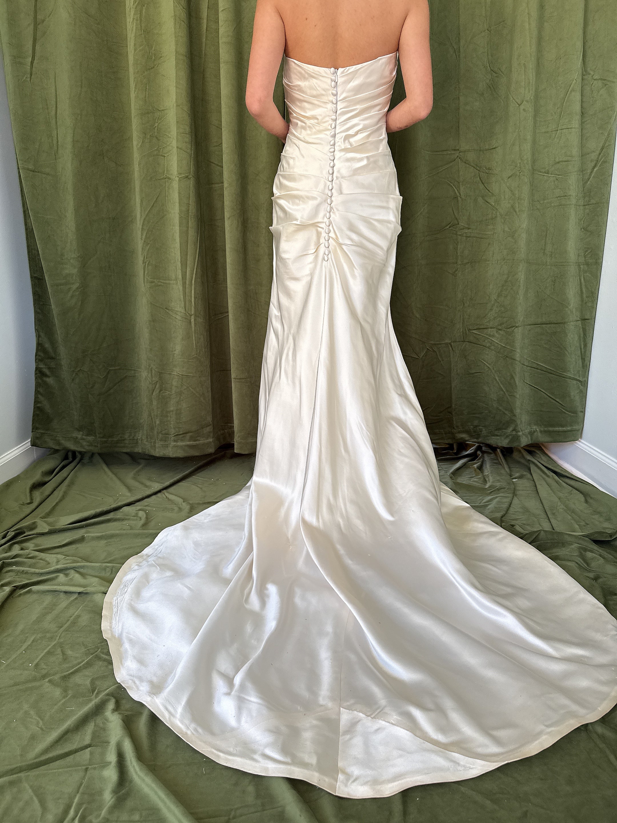 Vintage Strapless Silk Gown - M/6