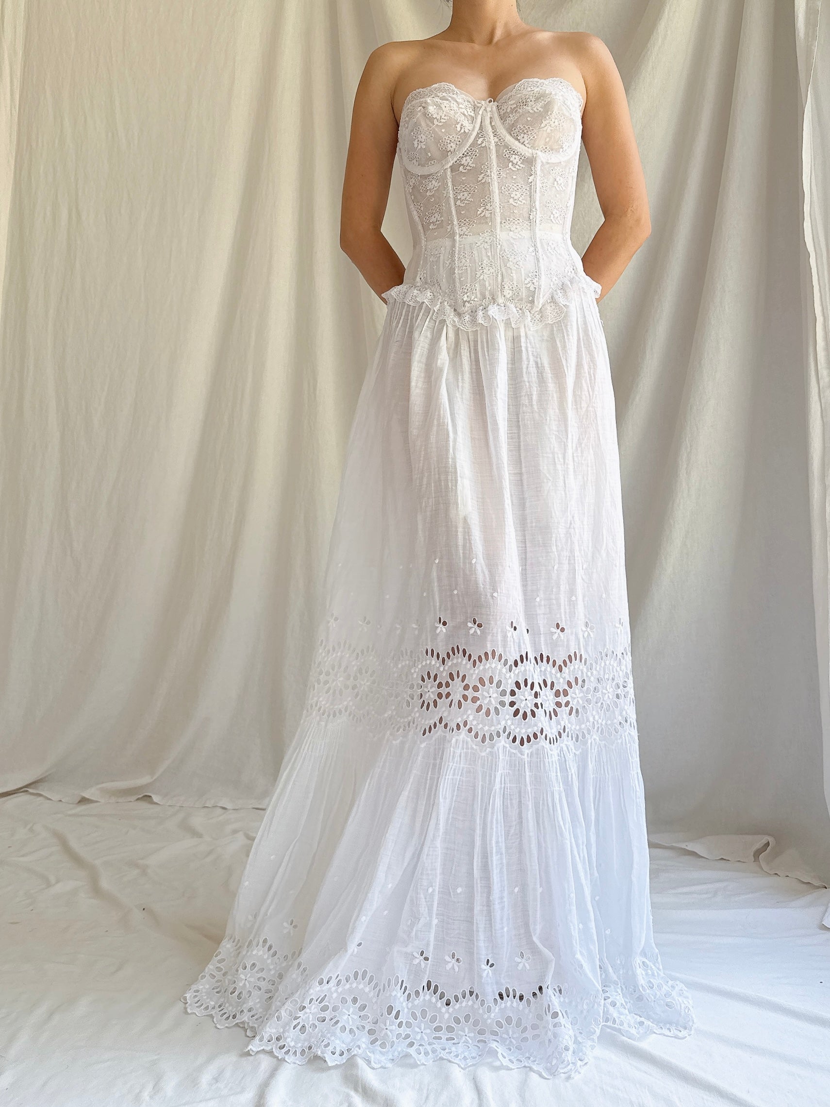 Vintage/Antique Bustier and Skirt Set - XS
