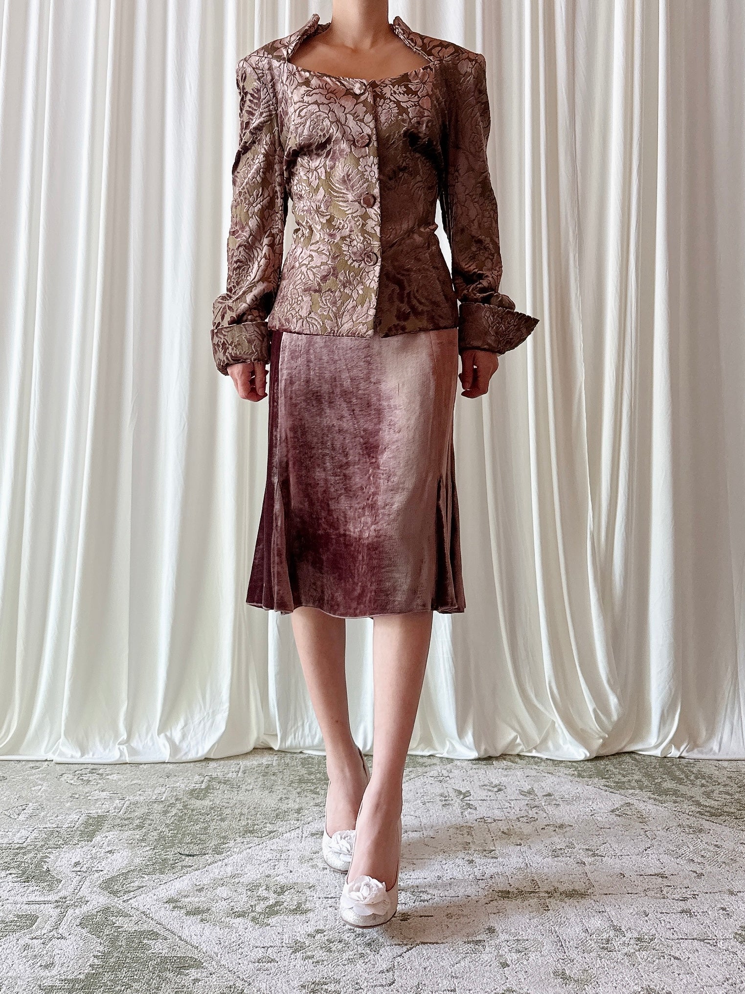Vintage Paul Vasseur Velvet Brown 2 Piece Set - FR 44