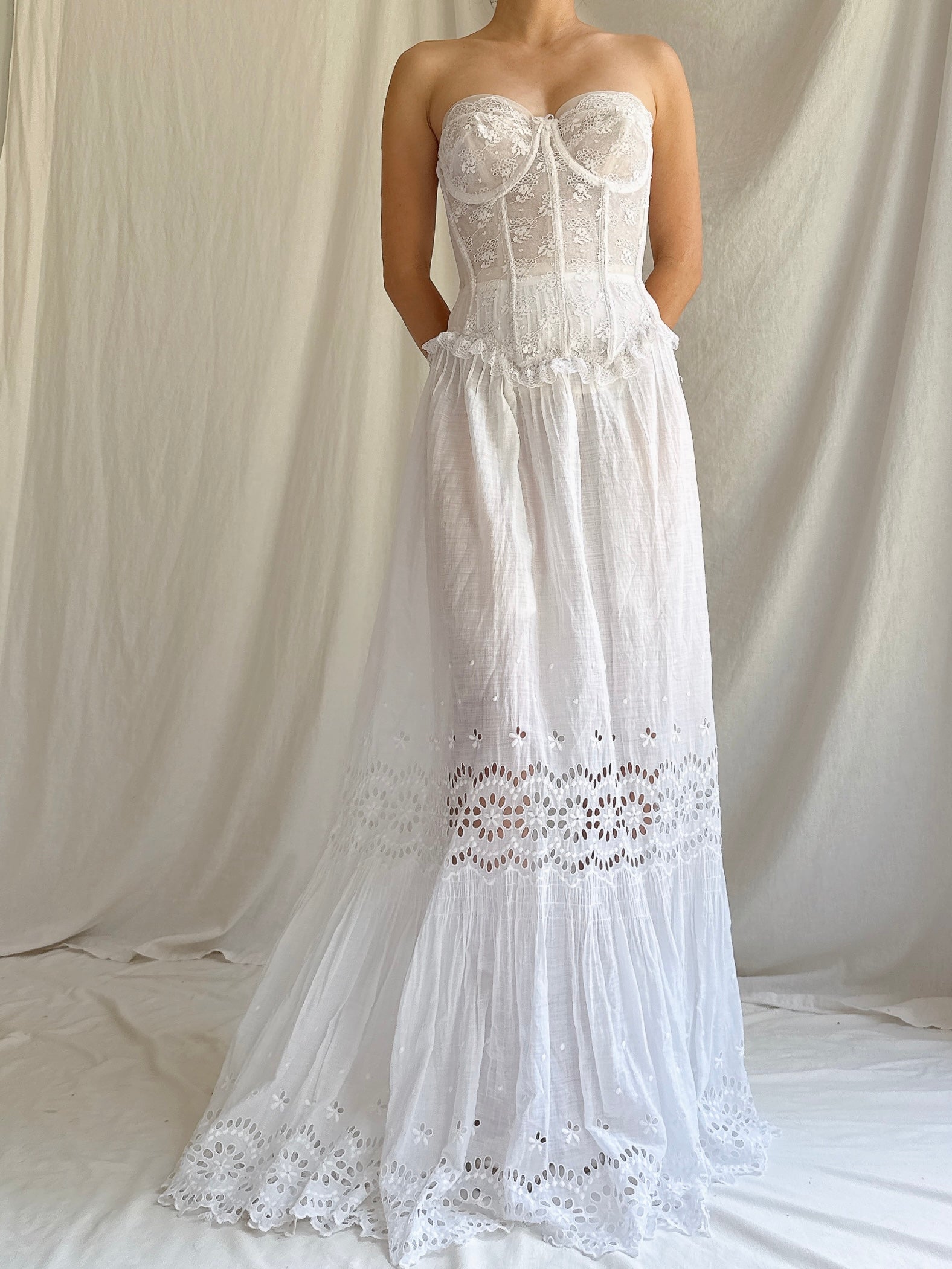 Vintage/Antique Bustier and Skirt Set - XS