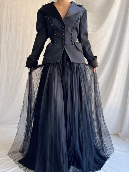 $ Lolita Lempicka 黒ジャケット 38 ARCHIVE Lolita Lempicka Paris Runway 1998 Black and Grey