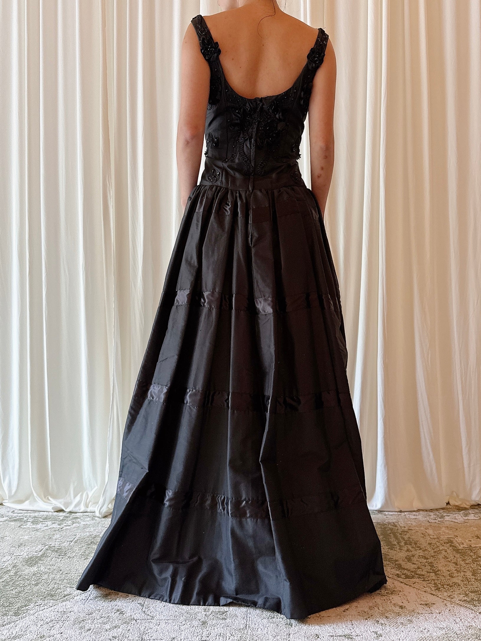 Vintage Fanaz Designs Black Silk Dress - Size FR 42
