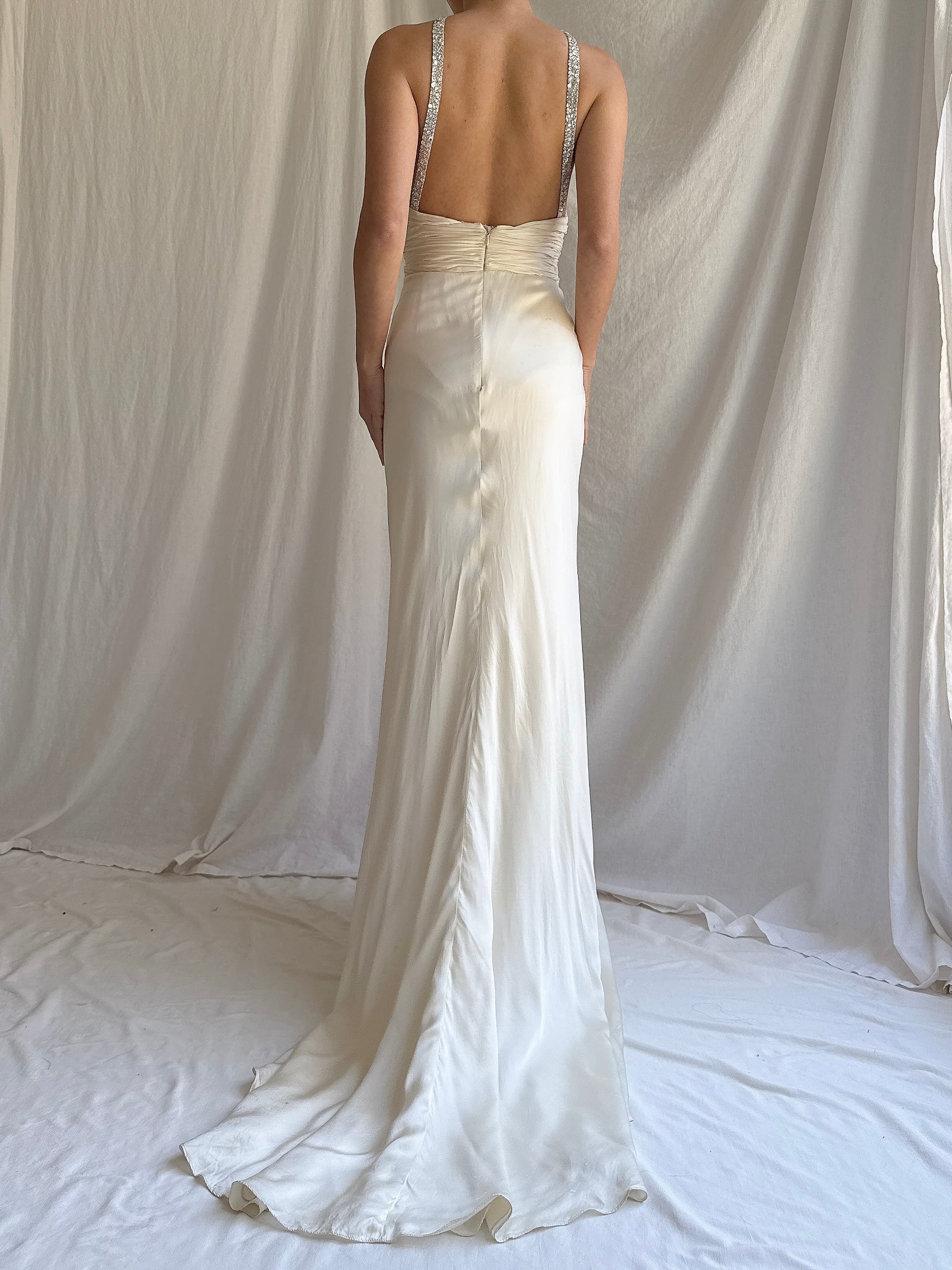 Vintage Silk Halter Dress - M/8