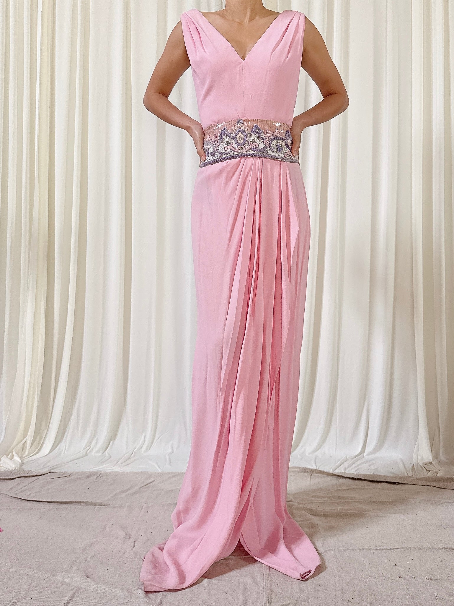 Vintage Pink Rayon Dress - M/10