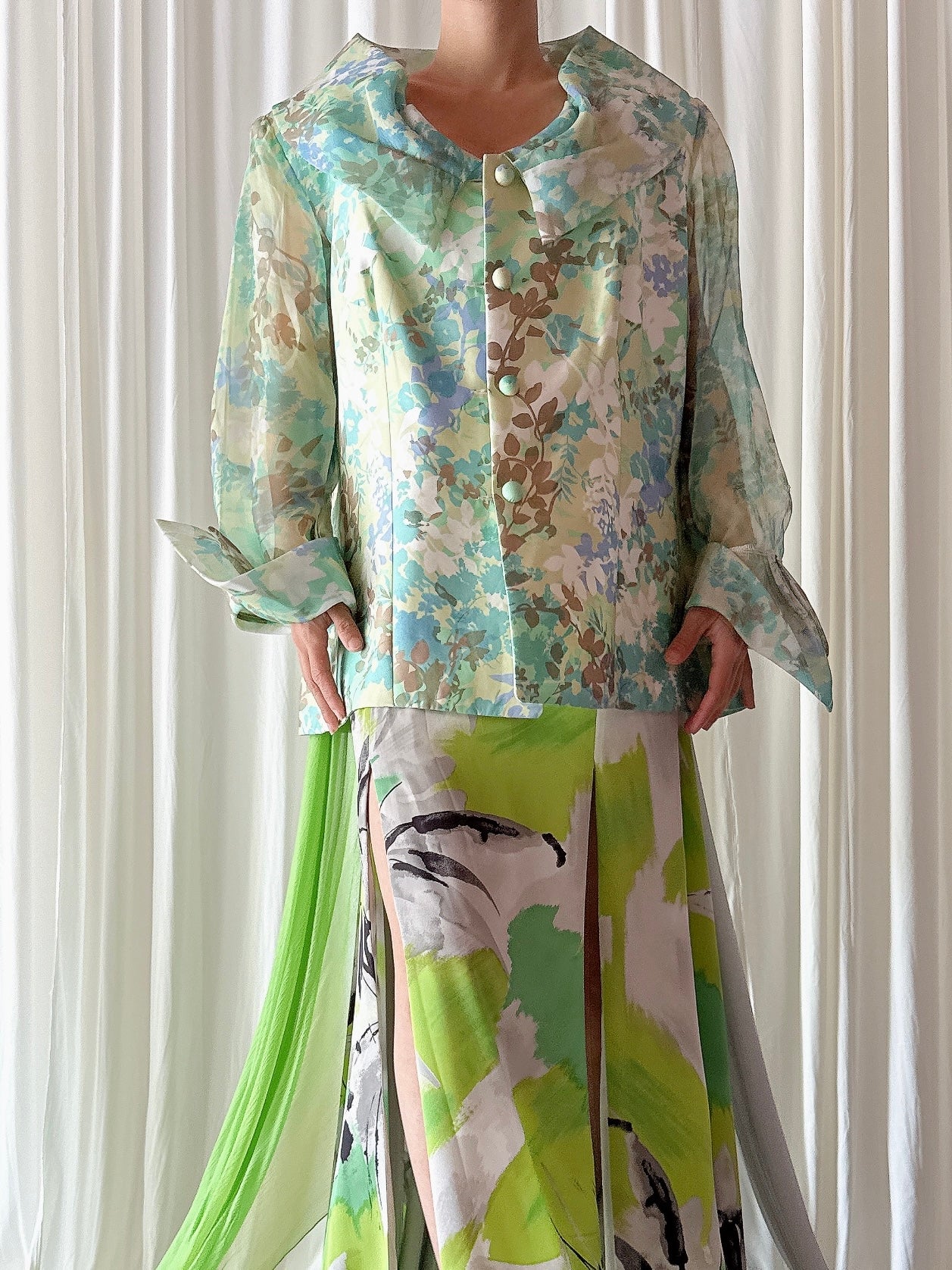 Vintage Equateur Floral Jacket - Size 50