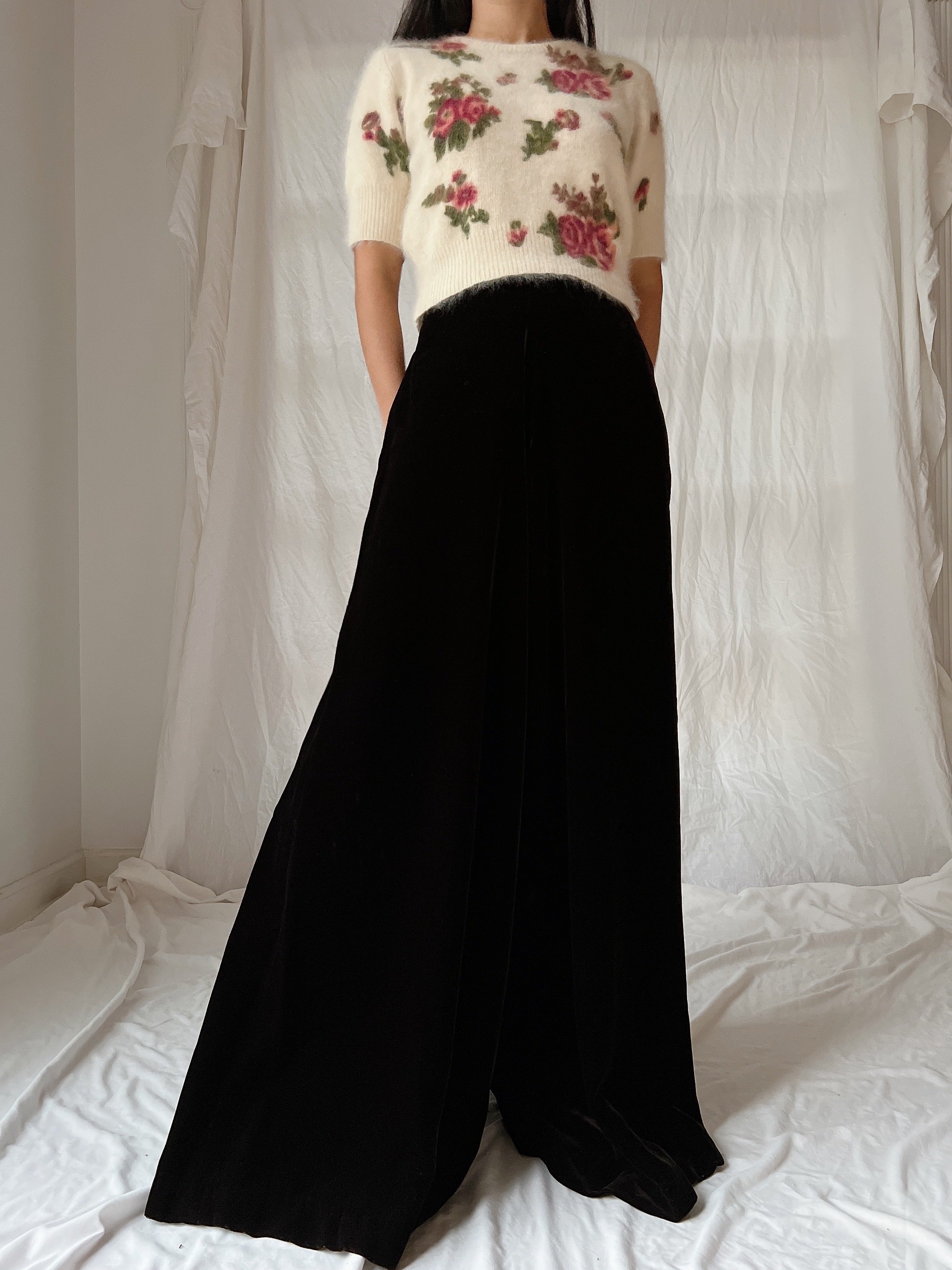 Vintage Angora Rose Pullover - XS