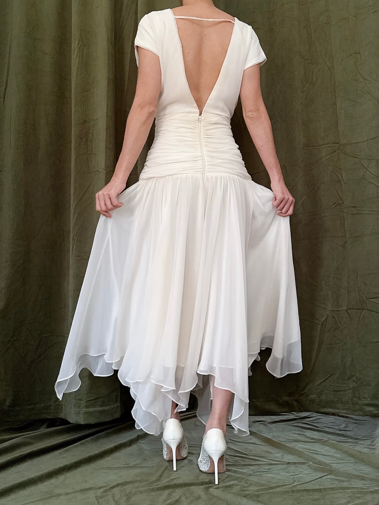 Vintage Handkerchief Hem Dress - S