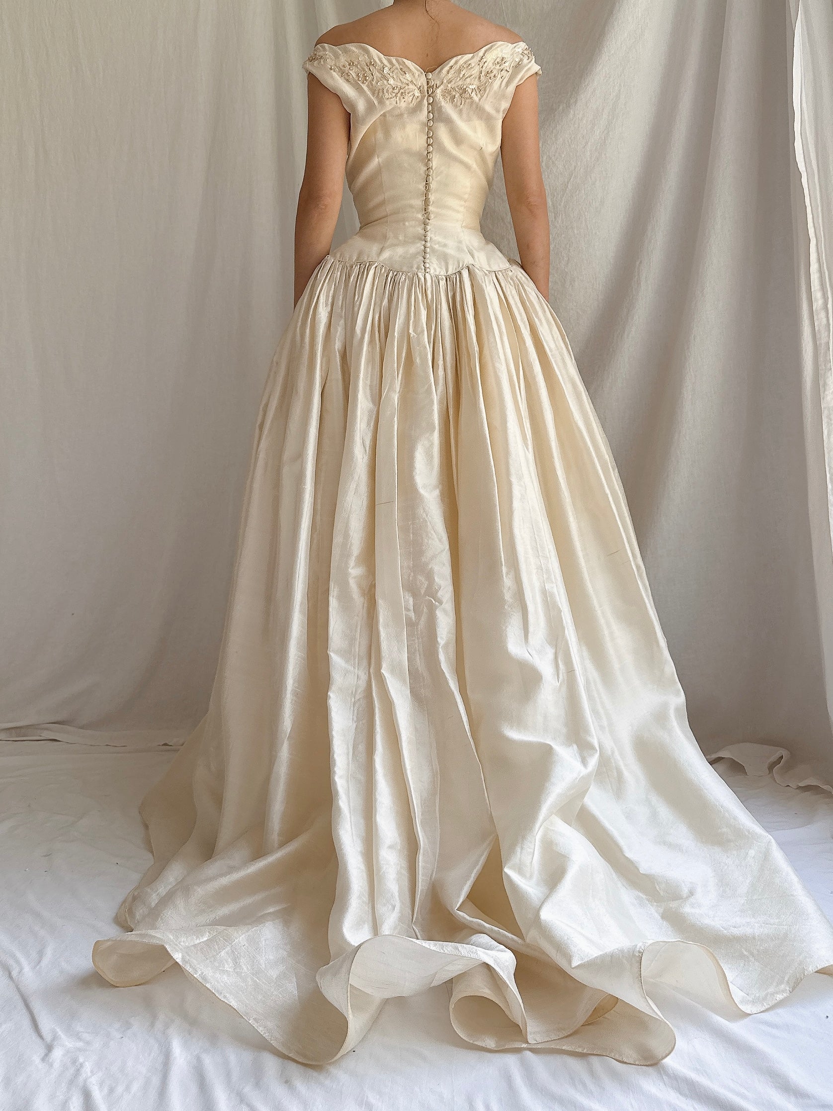Vintage Raw Silk Gown - XS
