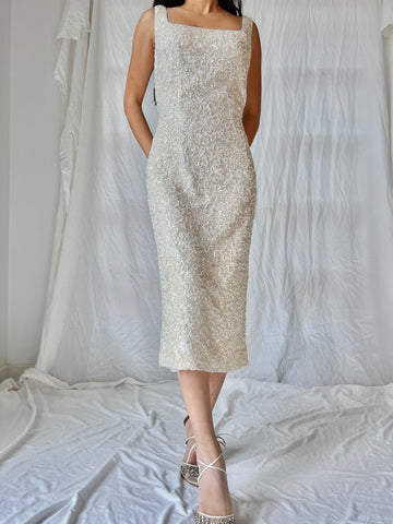 1950s Sequins Beaded Dress - M