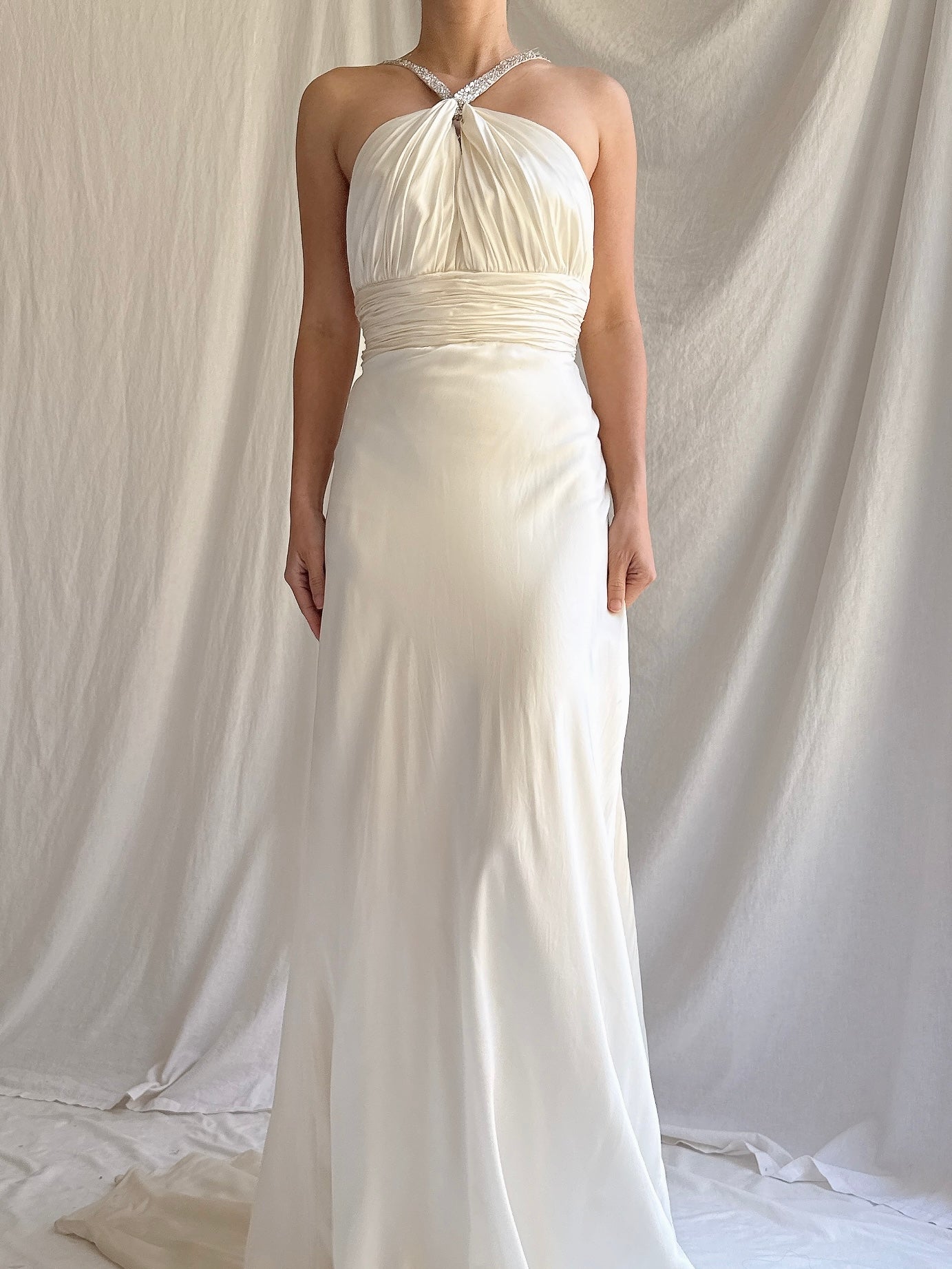 Vintage Silk Halter Dress - M/8