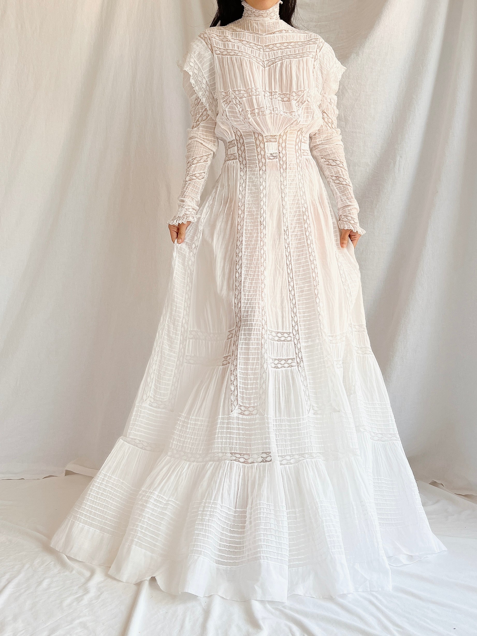 Victorian Silk/Cotton Lawn Dress - XS