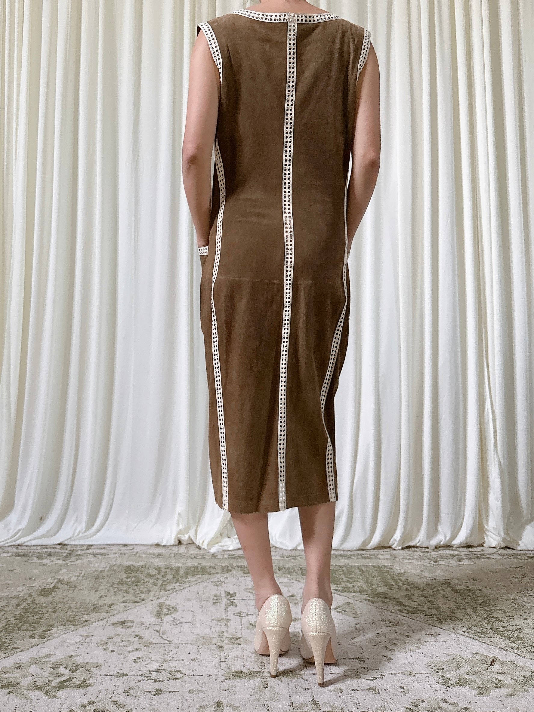 Vintage Albrecht Ollendiek Suede Dress - M