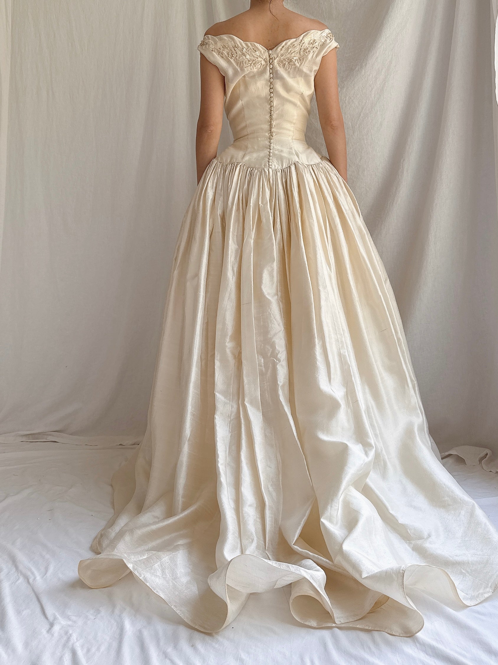 Vintage Raw Silk Gown - XS