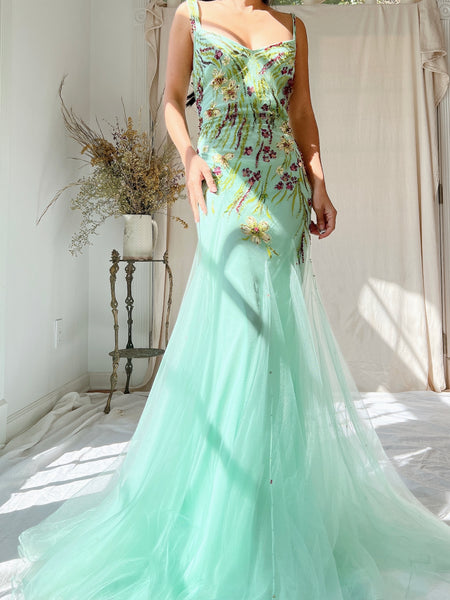 Vintage Alberto Makali Painted Tulle Dress - S | G O S S A M E R Vintage Alberto Makali Painted Tulle Dress - S | G O S S A M E R