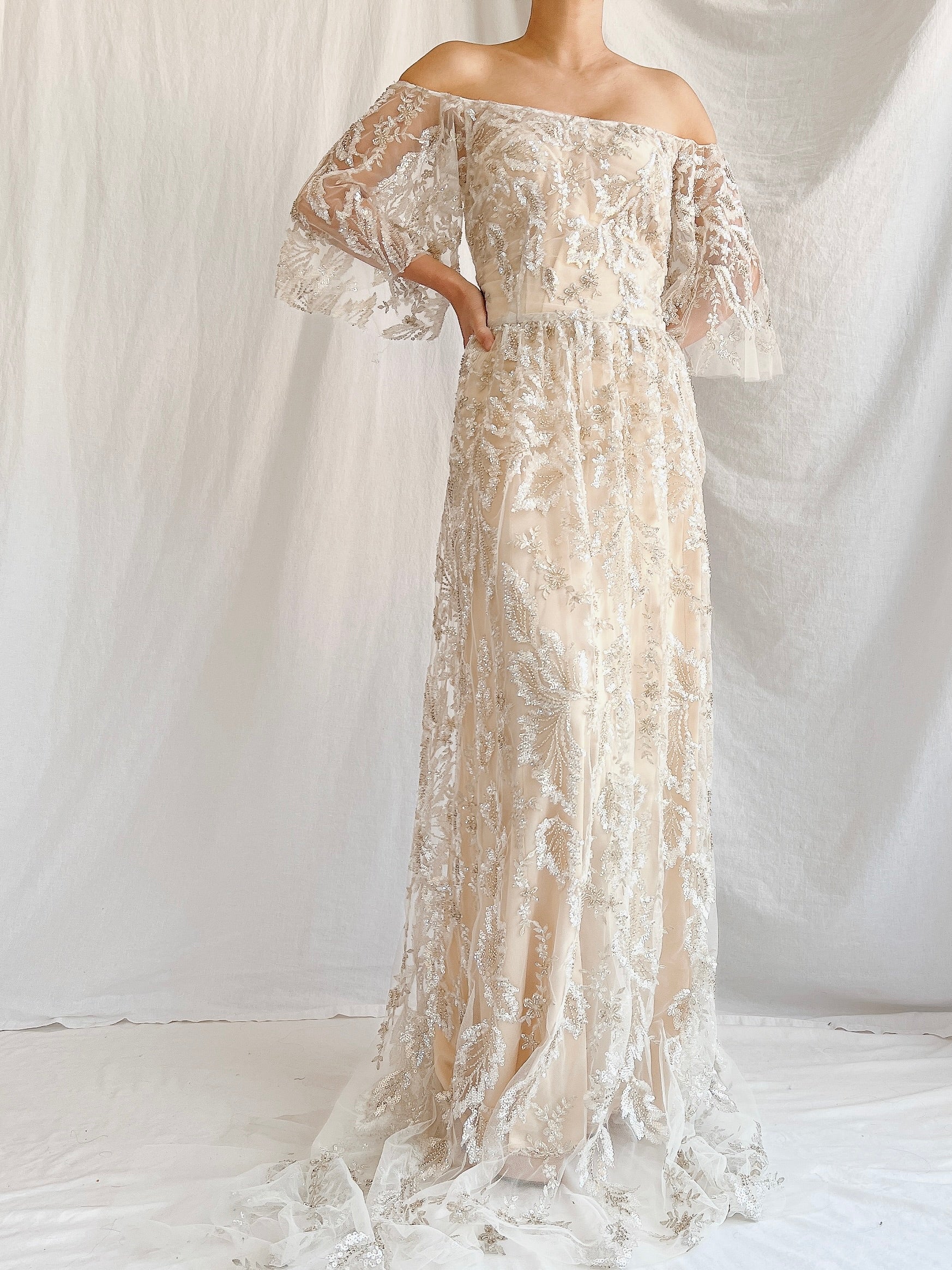 Beaded Off-the-Shoulder Gown - S/4/6