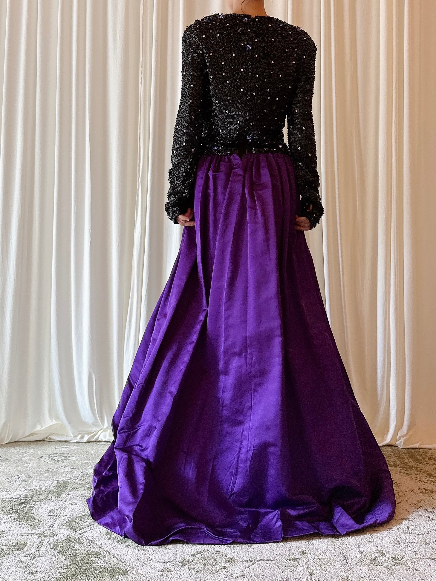 Vintage Victoria Royal Blue Beaded Gown - US 14