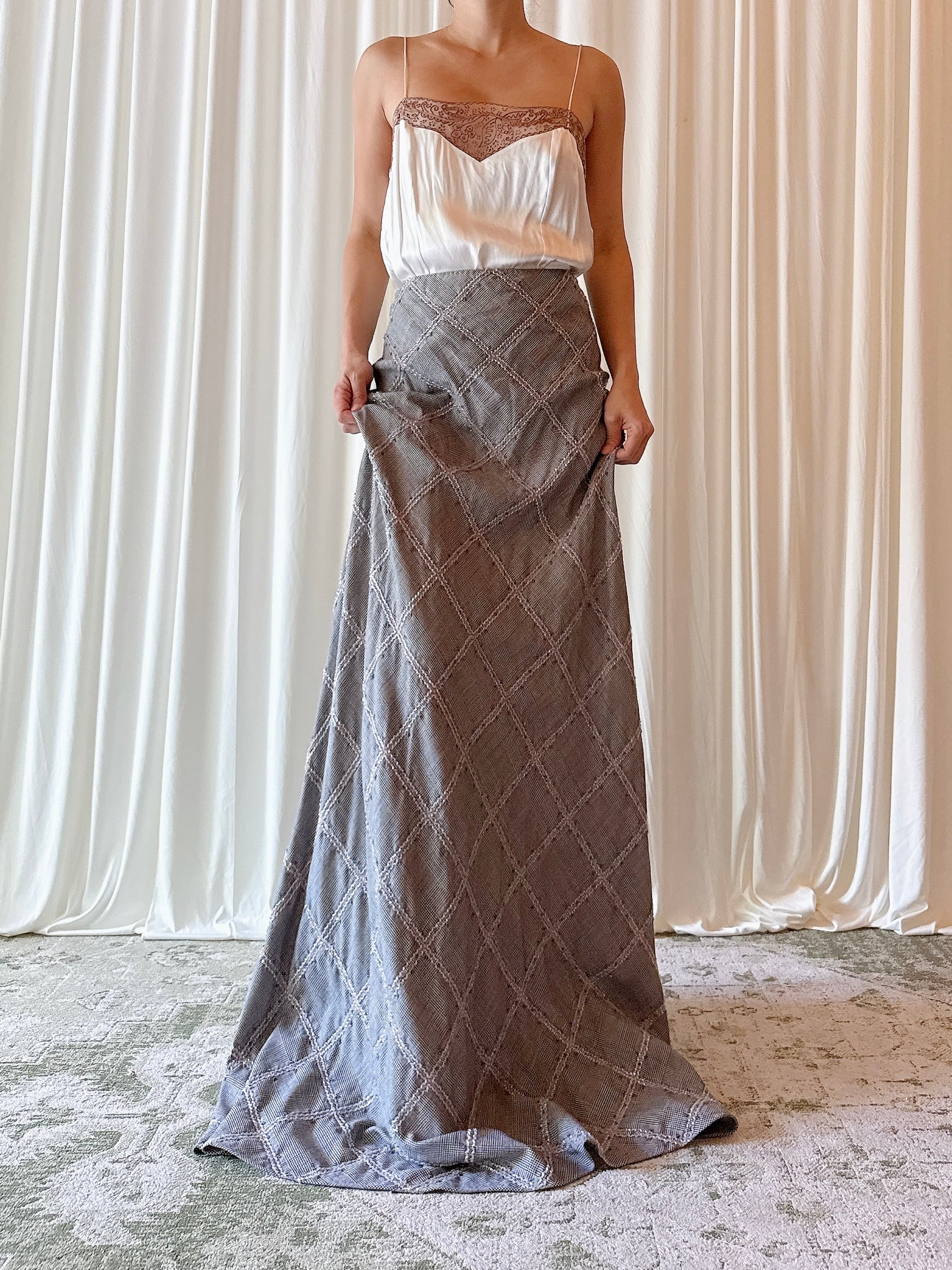 Vintage Belleville Sassoon Gray Skirt - Waist 34”
