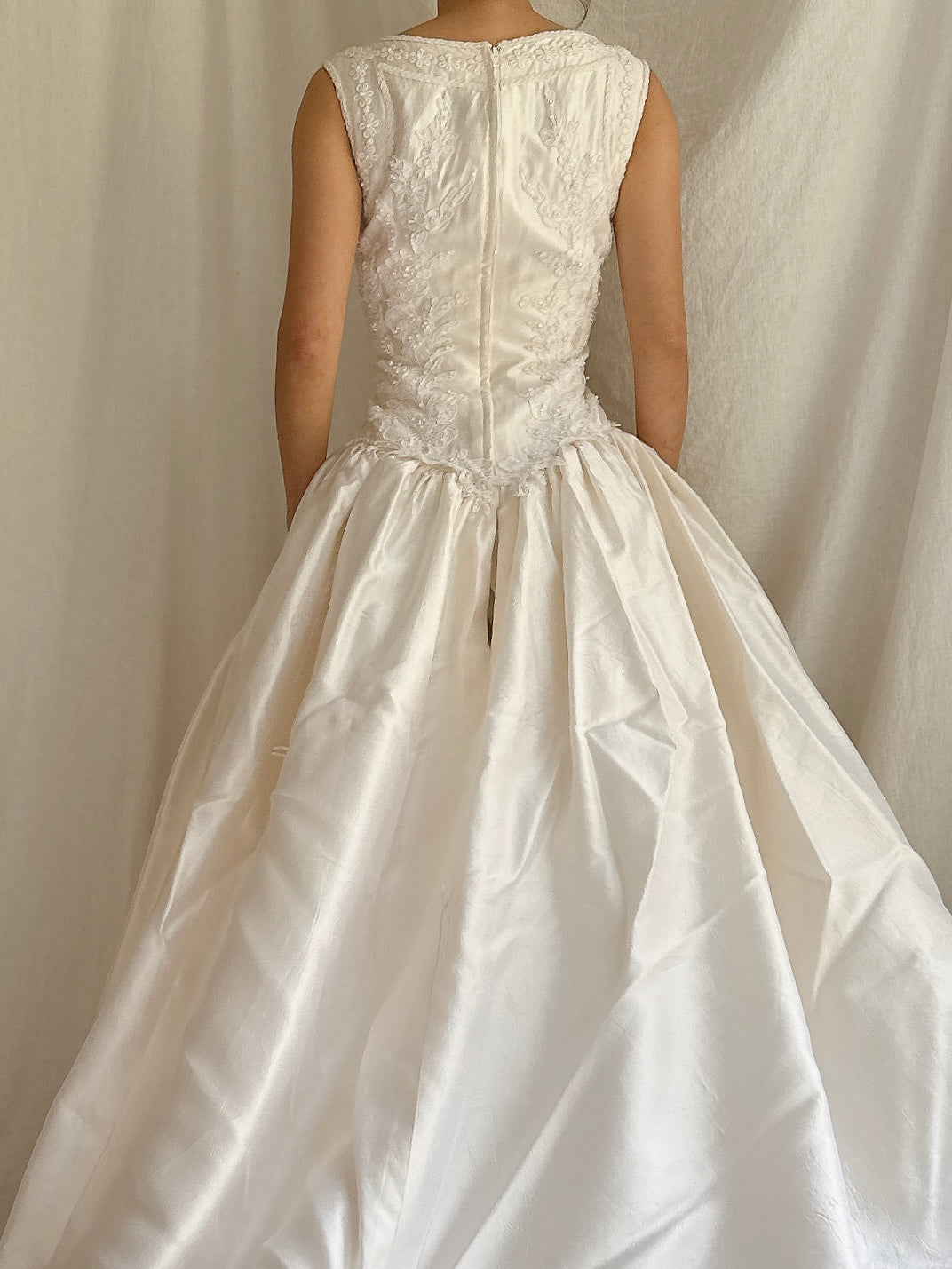 Vintage Silk Boatneck Gown - M