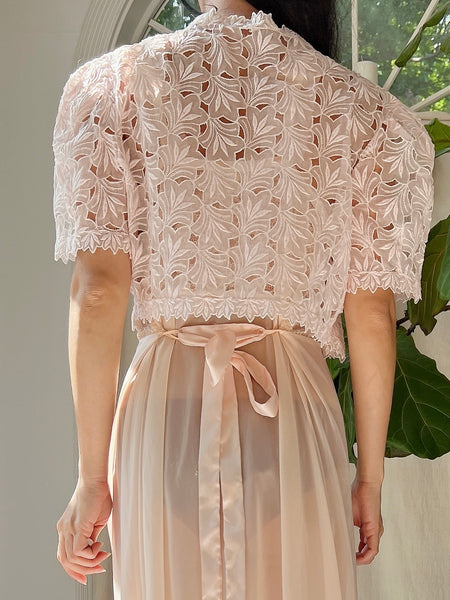 1930s Light Pink Organdy Cutout Bolero - S | G O S S A M E R