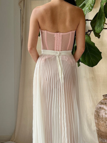 Vintage Pink Sheer Bustier - XS | G O S S A M E R
