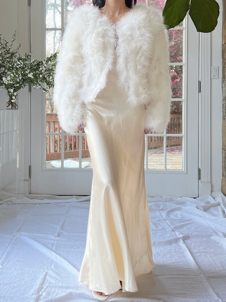 deres デレス　feather long coat ホワイト　新品 205082440-1-white