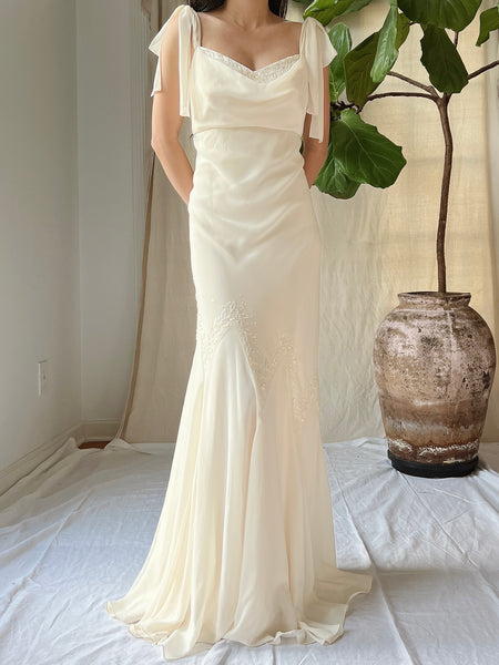 Vintage Chiffon Bias Cut Dress