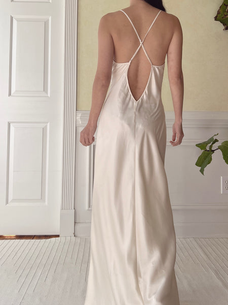 Vintage Ivory Lace and Satin Slip Dress - M | G O S S A M E R Vintage Ivory Lace and Satin Slip Dress - M | G O S S A M E R