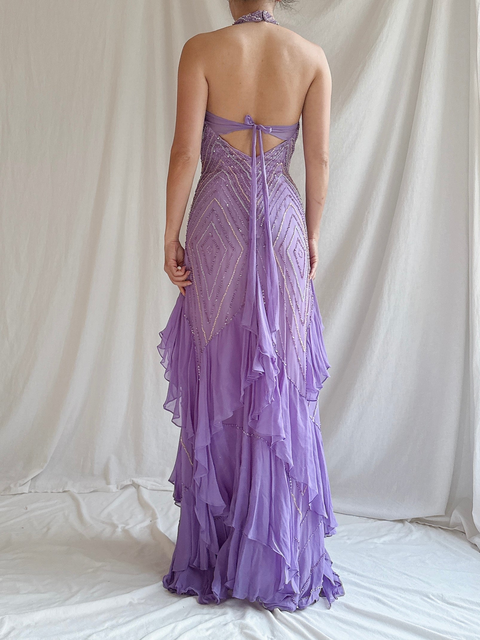 Vintage Silk Halter Gown - XXS/0