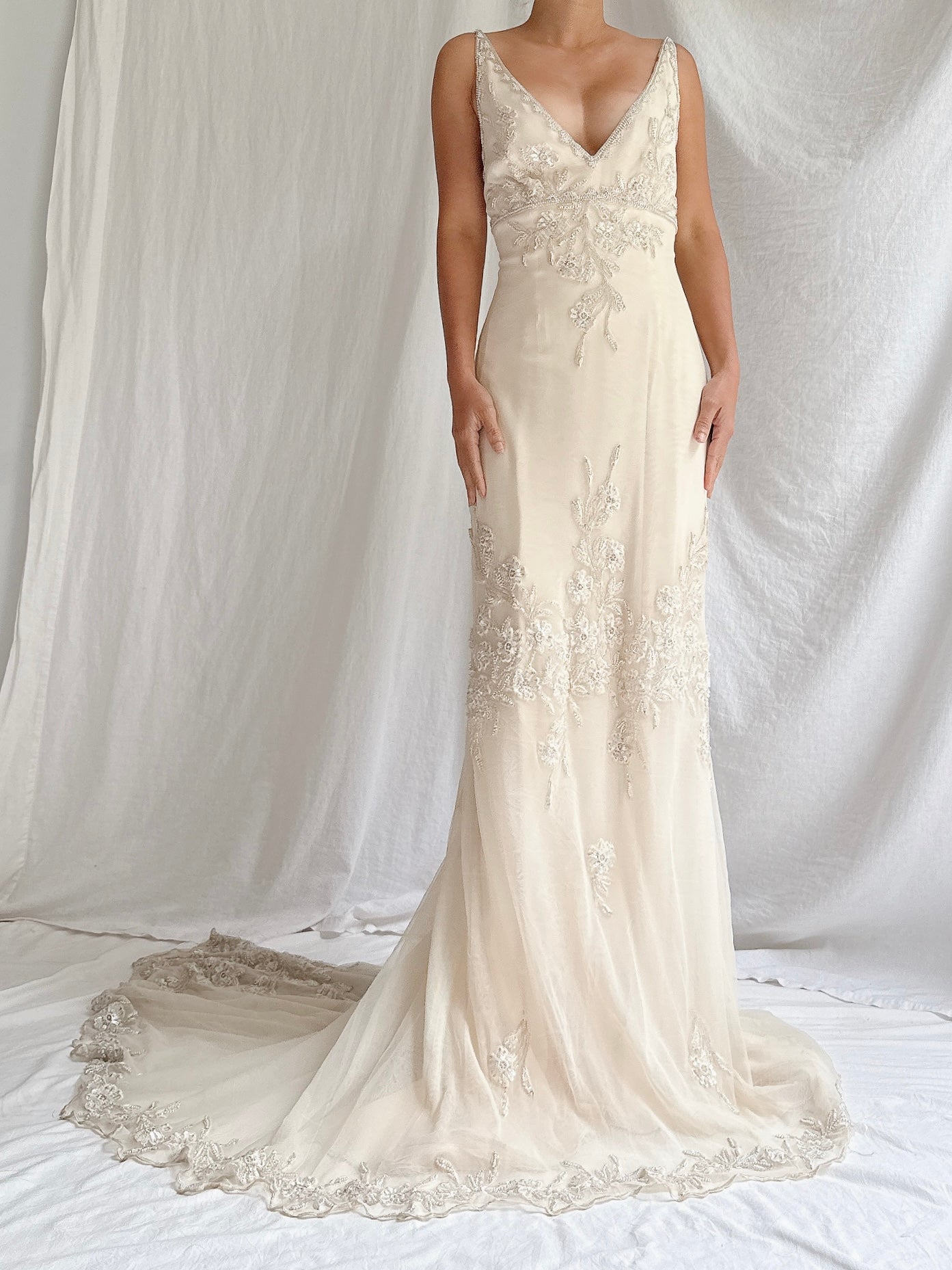 Vintage Liancarlo Couture Silk and Tulle Gown - M/6