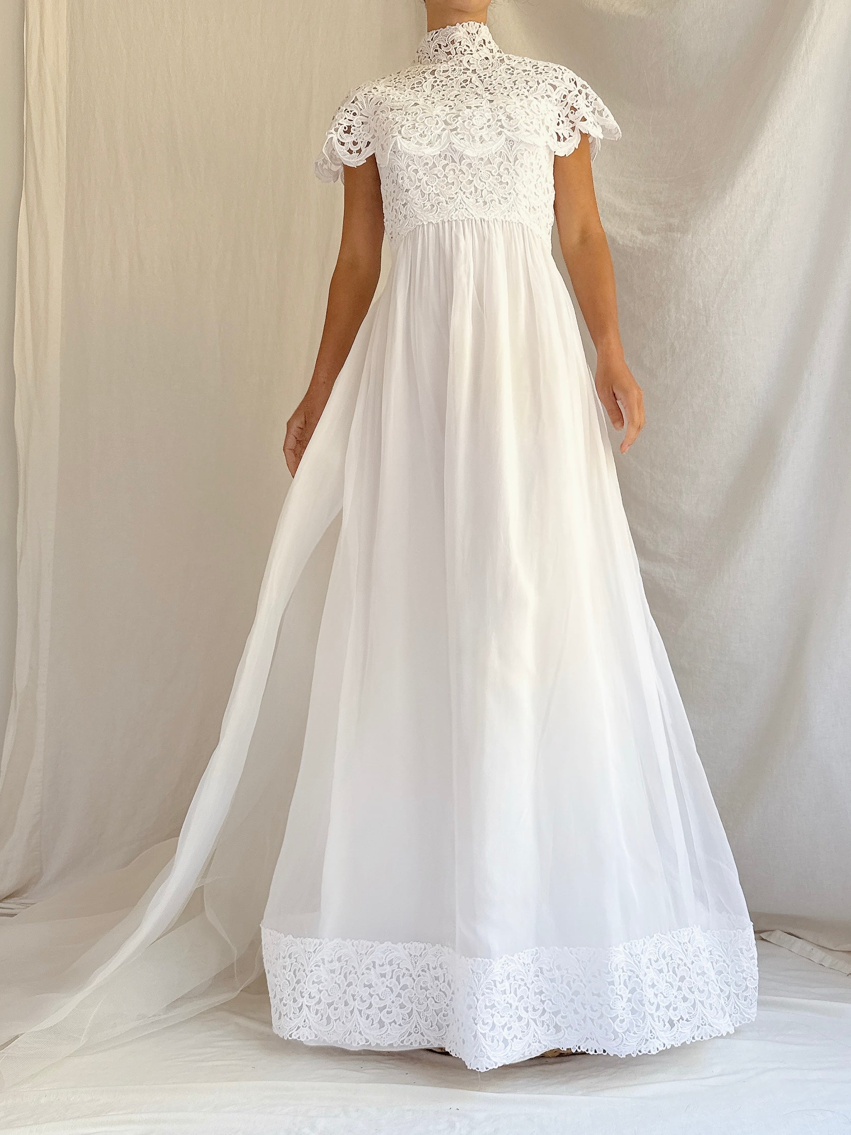 1960s Silk Organza 2-Piece Gown - XS