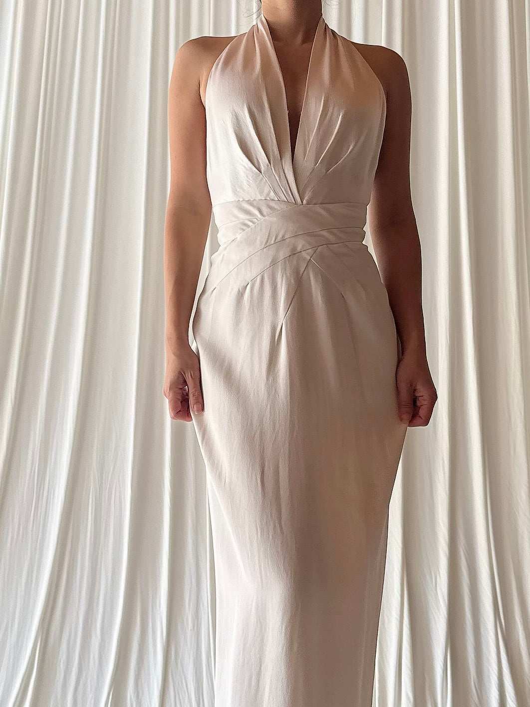 Vintage Richard Tyler Silk Halter Gown - S/6