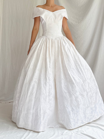 1980s Jessica McClintock Brocade Gown - S