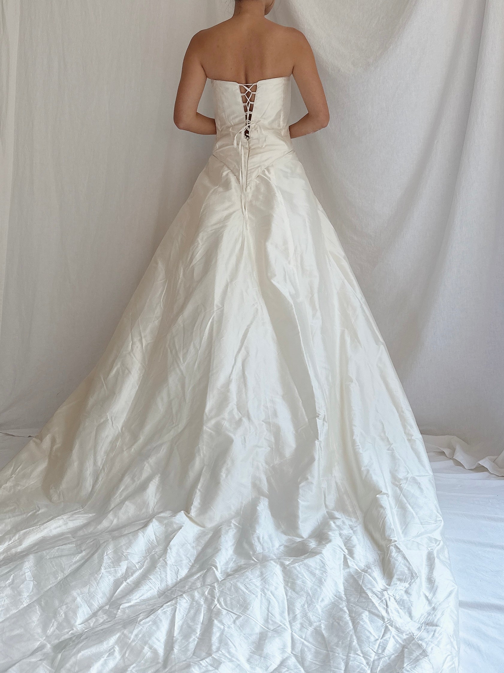 Vintage UK Silk Strapless Gown - UK 16/US 12