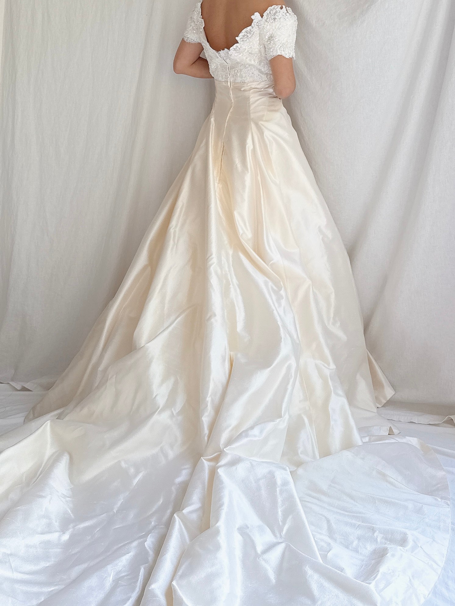 Vintage Marisa Silk and Lace Gown - S