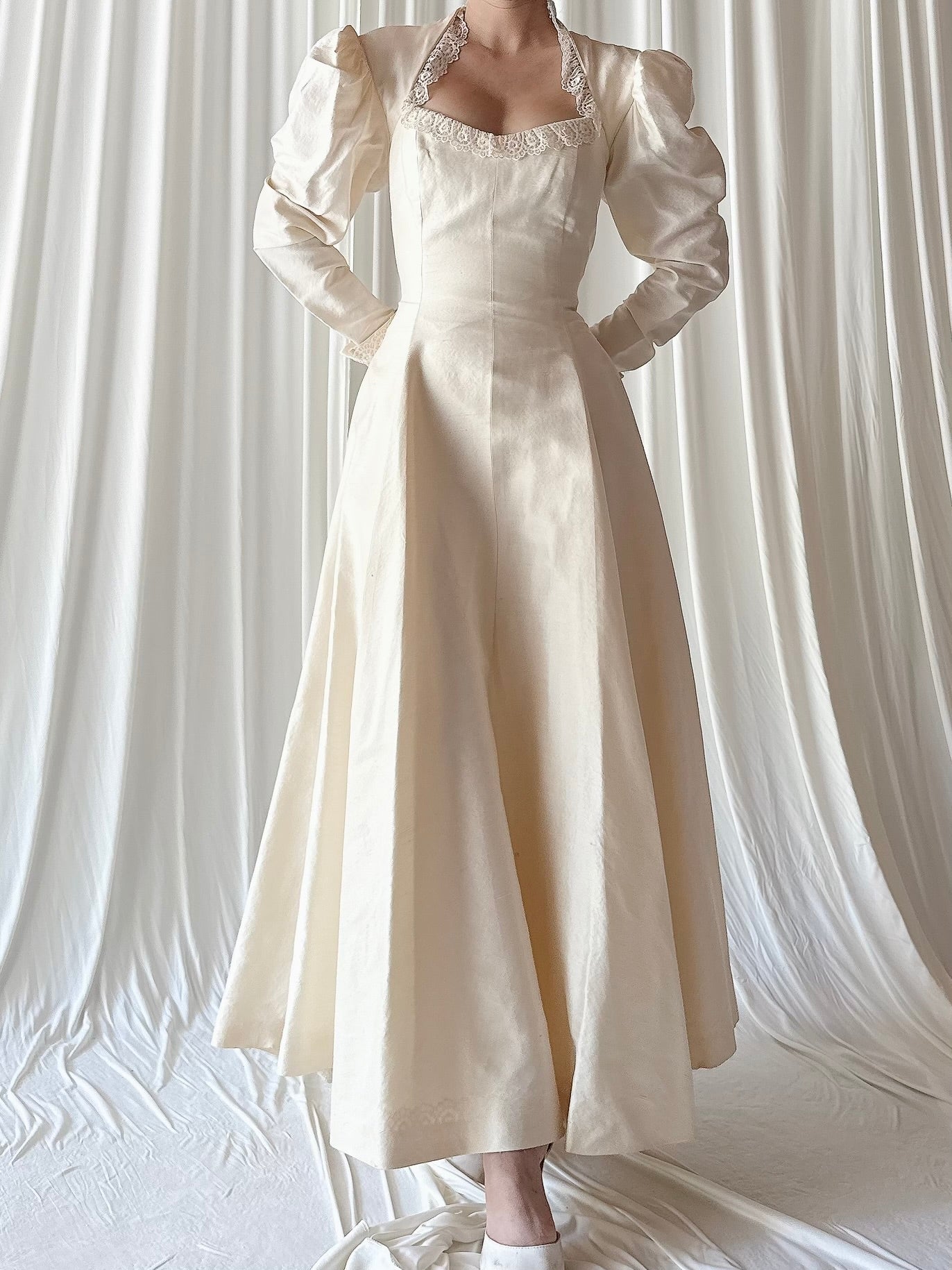 1980s Oscar De La Renta Raw Rayon Silk Gown - XS