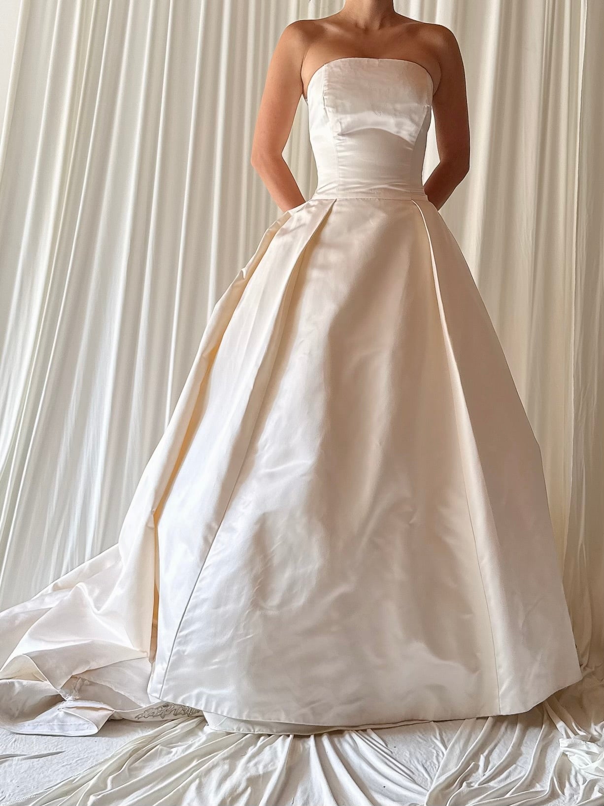Vintage Strapless Silk Gown - XS/S