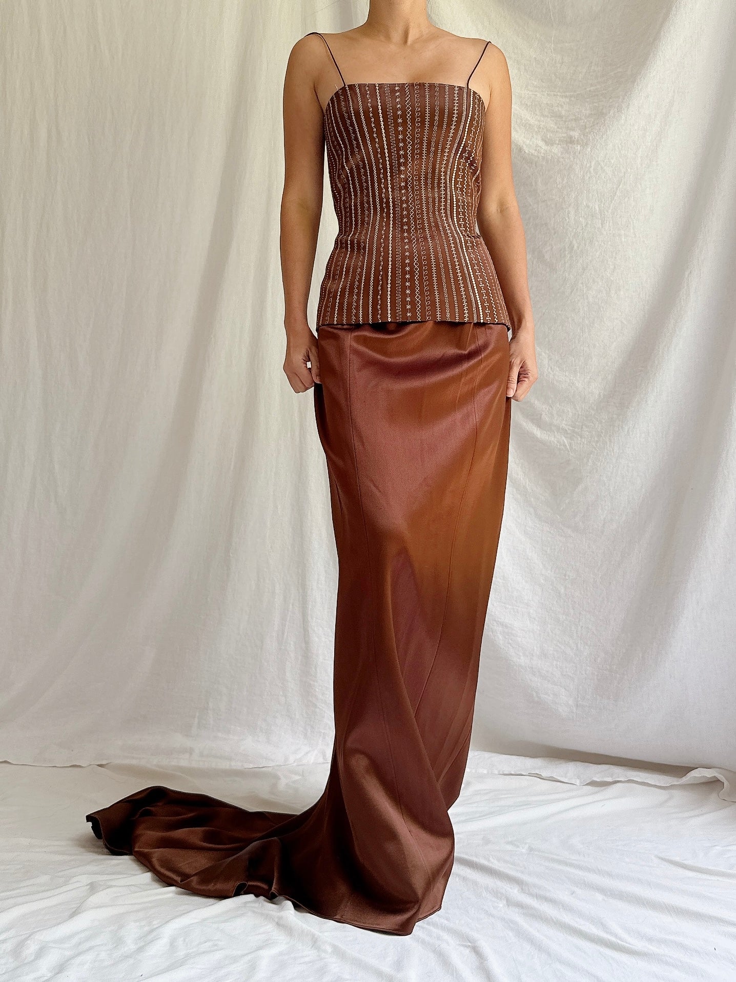 Vintage Alliage Paris 2-Piece Satin Set - S-M FR 38