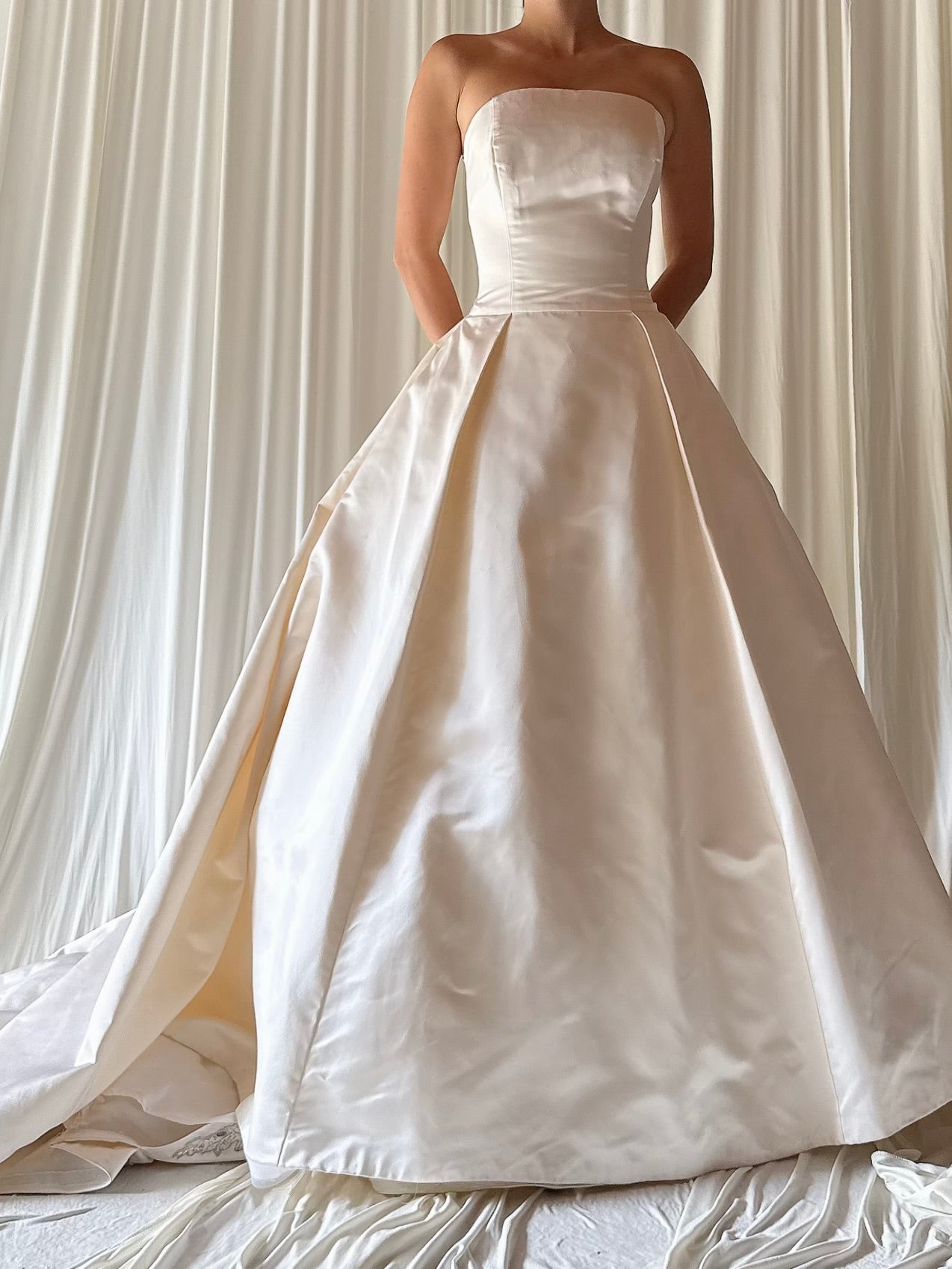 Vintage Strapless Silk Gown - XS/S