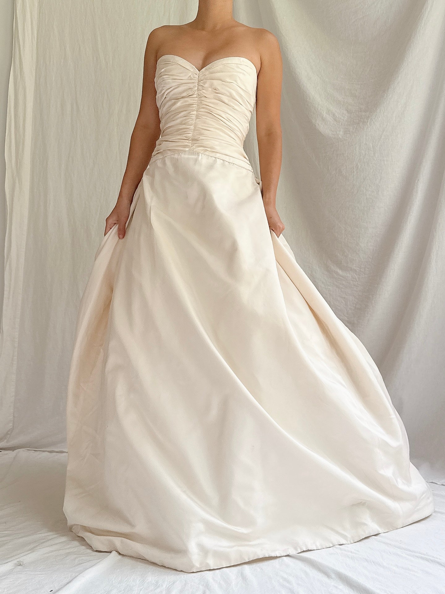 Vintage Strapless Lazaro Silk Gown XS/4