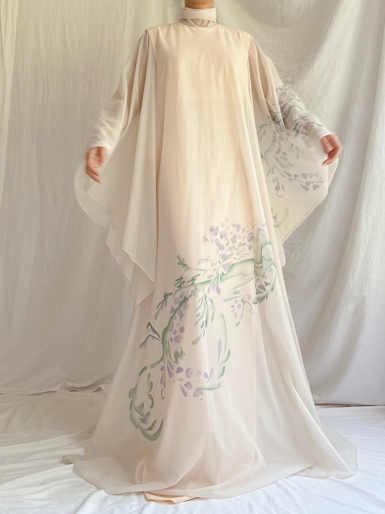 1960s Angel Sleeves Nylon Gown - M/L