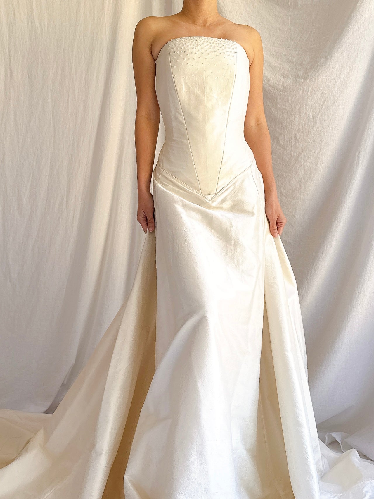 Vintage Silk Basque Waist Gown - M