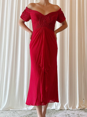 Vintage Belleville Sassoon Red Dress - US 8